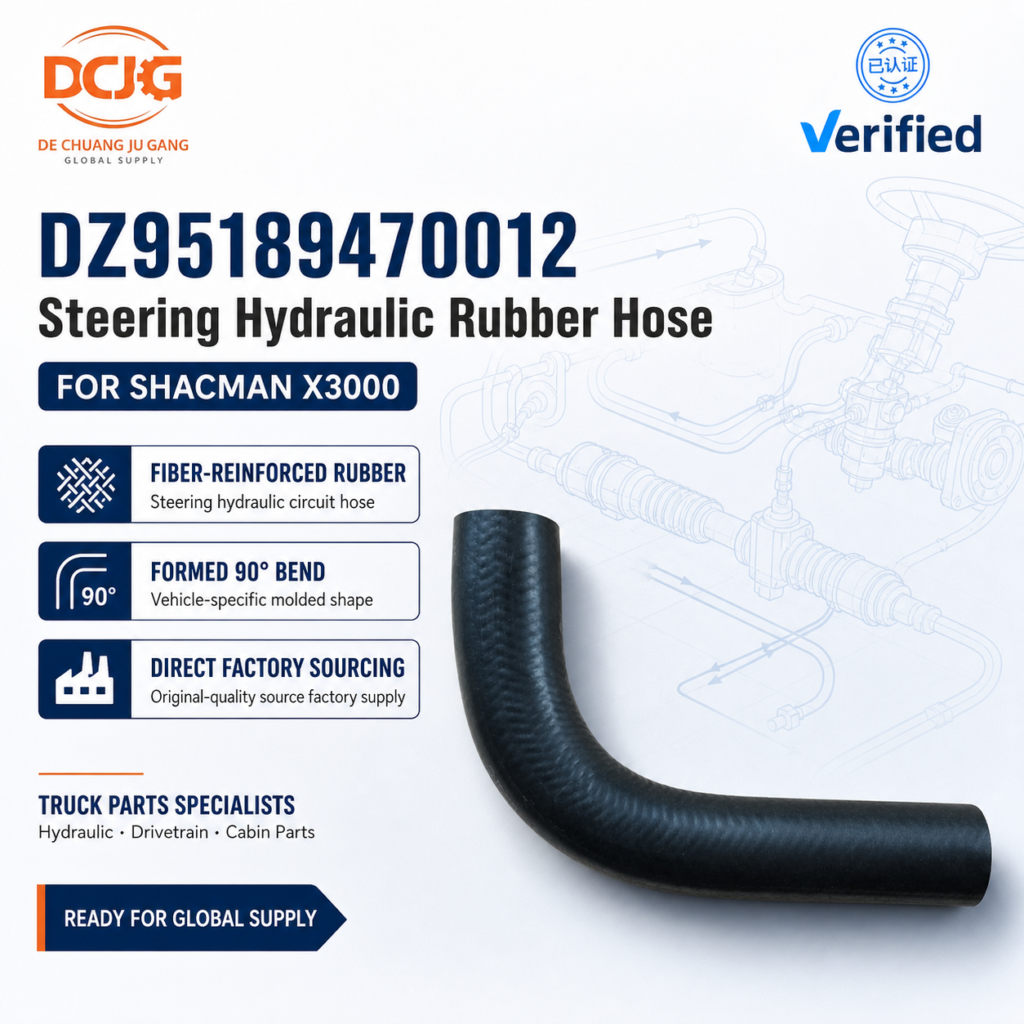 DECHUANG DZ95189470012 Steering Hydraulic Rubber Hose for SHACMAN X3000 Heavy Duty Truck
