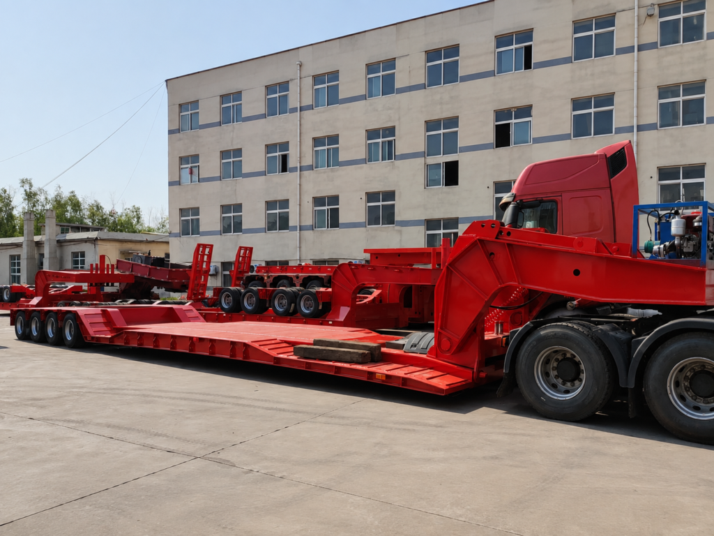 DECHUANG Detachable Gooseneck Lowbed Semi Trailer