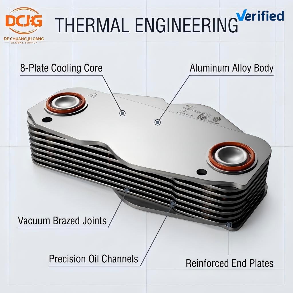 8 Plates Aluminum Alloy BY61500010334 Shacman F3000 Weichai WP10 WD615 Truck Engine Parts Diesel Engine Oil Cooler Core