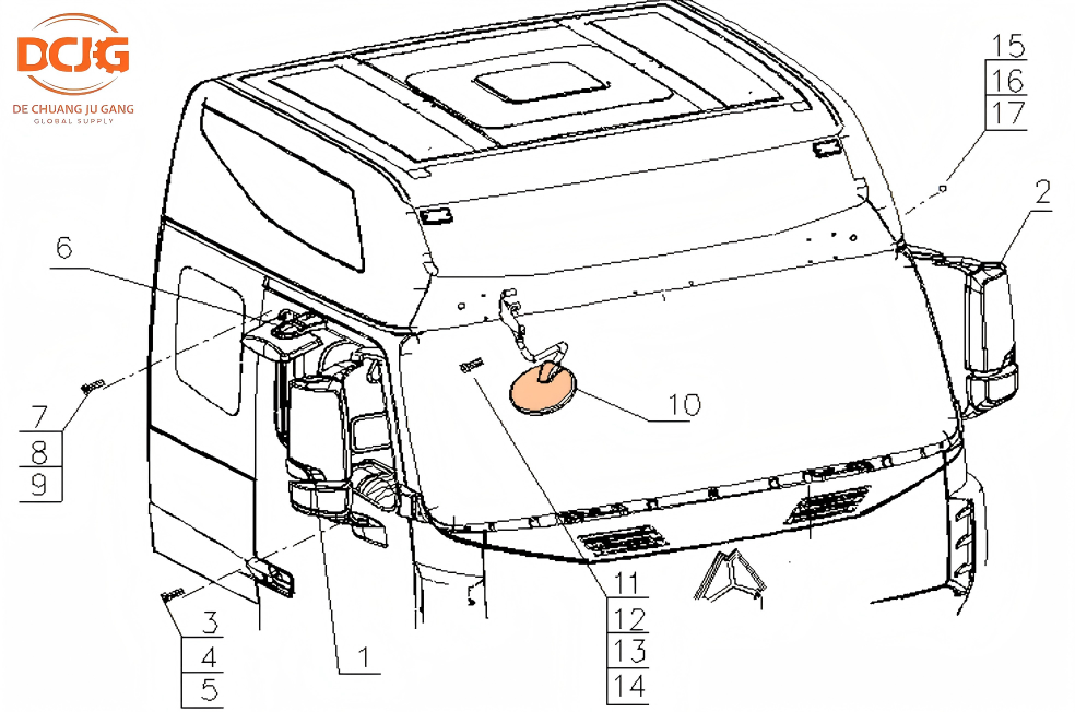 SINOTRUK HOWO WG1642770004 Rear View Mirror Assembly for Heavy Duty Truck Cab - image 4