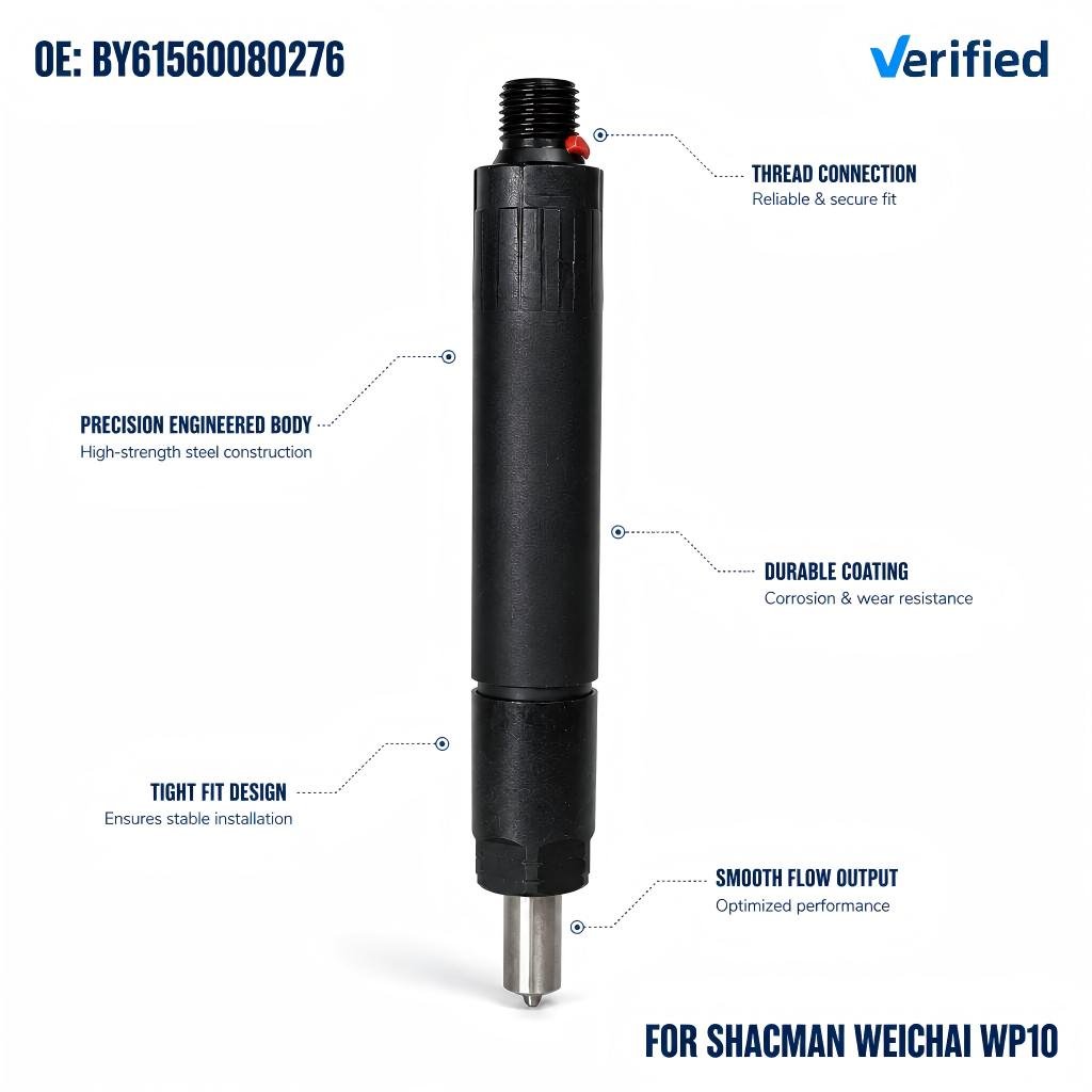 BY61560080276 Fuel Injector for SHACMAN F3000 Weichai WP10 WD615 Engine