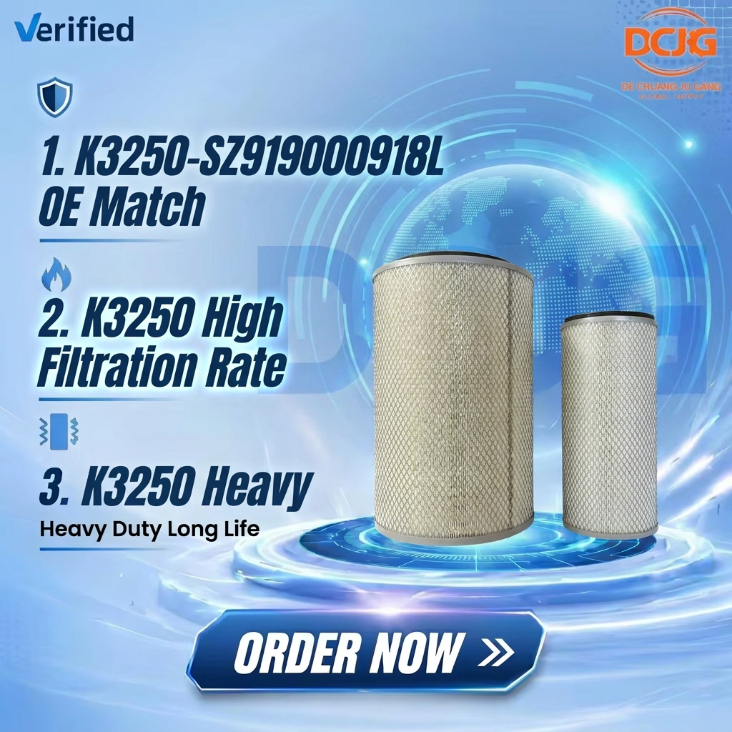 SHACMAN K3250SZ919000918L Engine Air Cleaner Cartridge Air Filter for Delong Heavy Duty Truck