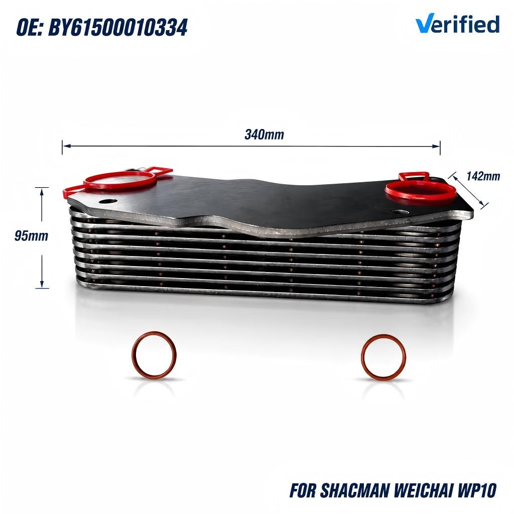 OEM Standard BY61500010334 Engine Components for Shacman F3000 X3000 Weichai WP10 Diesel Oil Cooling Radiator Oil Cooler Core