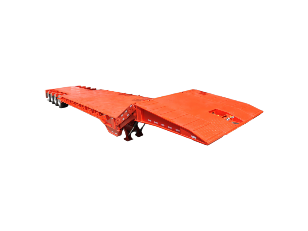 DECHUANG Rear Steering Lift-Axle Lowbed Semi Trailer